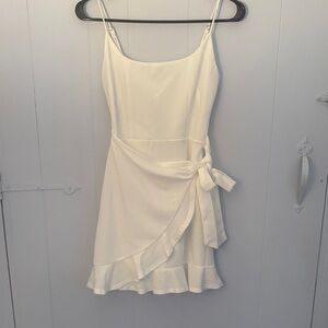 Lucy in the Sky White Wrap Mini Dress